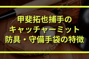 甲斐拓也捕手のキャッチャーミットモデルと防具・守備手袋の特徴